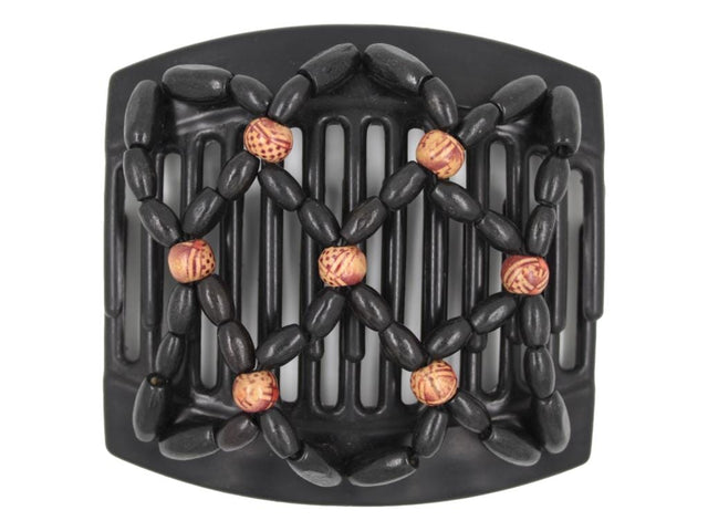 African Butterfly Thick Hair Comb - Ndebele Black 131