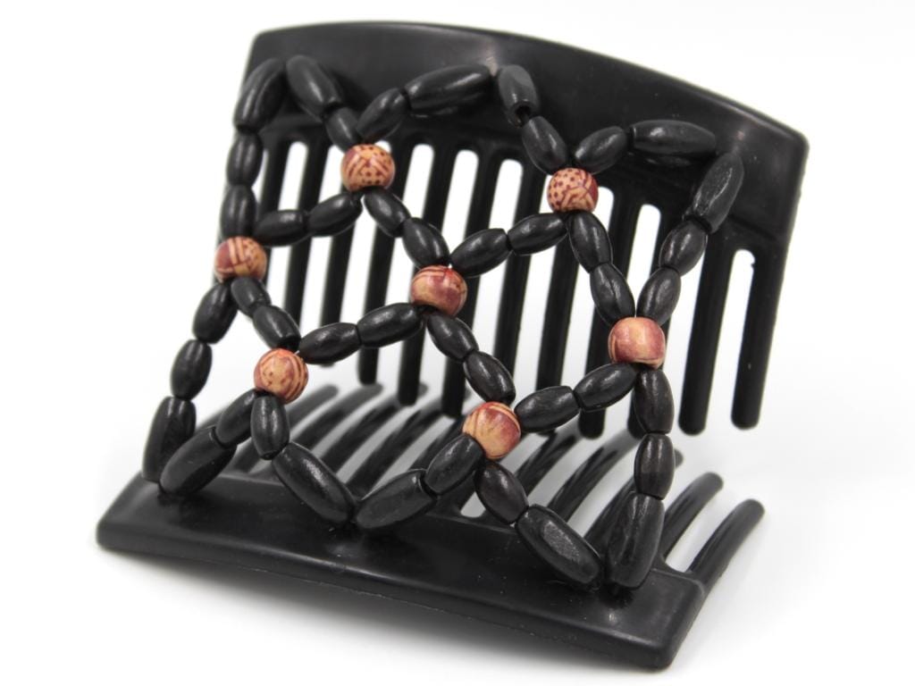 African Butterfly Thick Hair Comb - Ndebele Black 131
