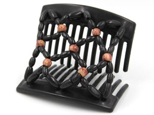 African Butterfly Thick Hair Comb - Ndebele Black 131