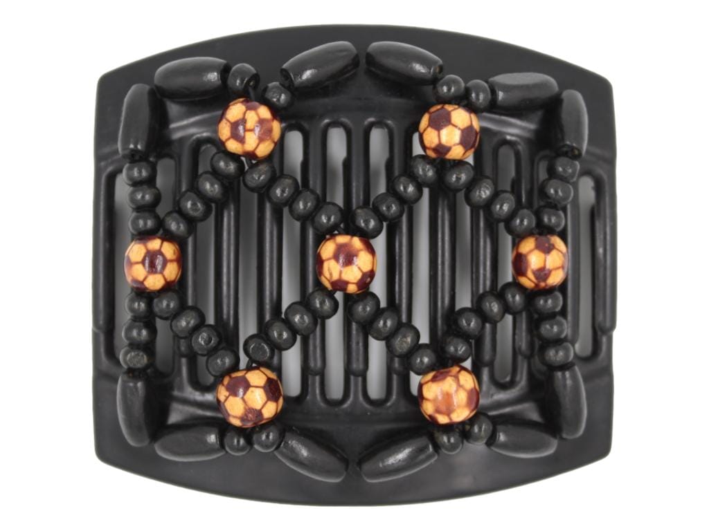African Butterfly Thick Hair Comb - Ndebele Black 132