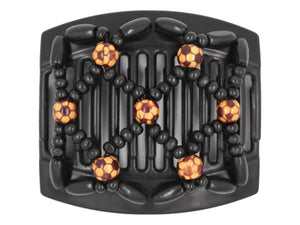 African Butterfly Thick Hair Comb - Ndebele Black 132