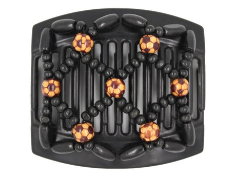 African Butterfly Thick Hair Comb - Ndebele Black 132