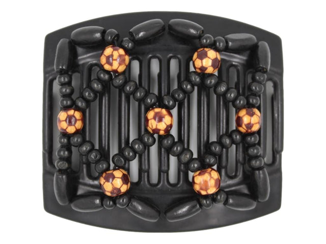 African Butterfly Thick Hair Comb - Ndebele Black 132