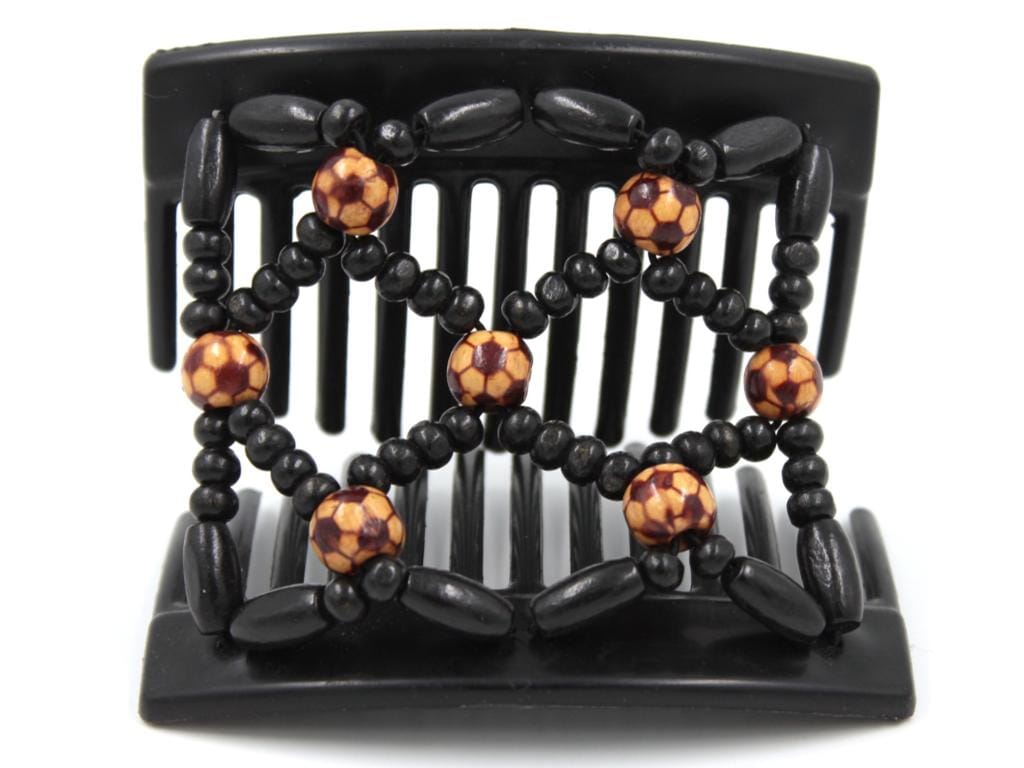 African Butterfly Thick Hair Comb - Ndebele Black 132