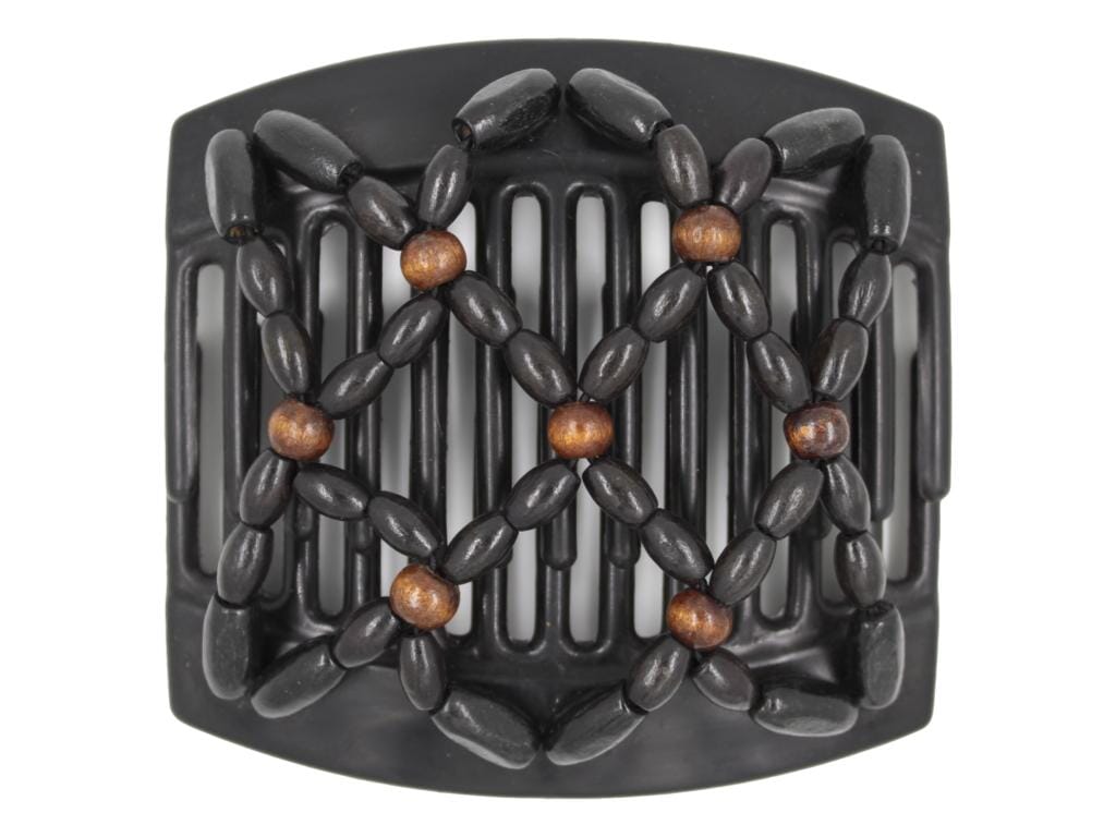 African Butterfly Thick Hair Comb - Ndebele Black 133