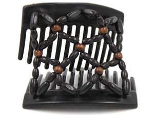 African Butterfly Thick Hair Comb - Ndebele Black 133