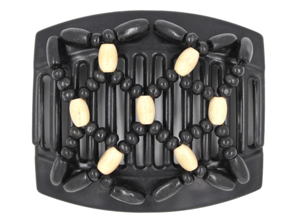 African Butterfly Thick Hair Comb - Ndebele Black 134