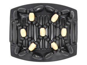 African Butterfly Thick Hair Comb - Ndebele Black 134