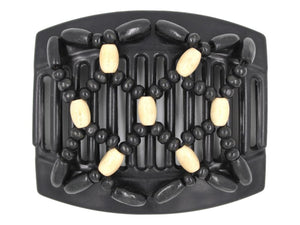 African Butterfly Thick Hair Comb - Ndebele Black 134