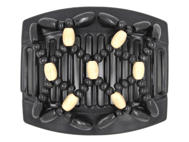 African Butterfly Thick Hair Comb - Ndebele Black 134