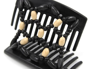African Butterfly Thick Hair Comb - Ndebele Black 134