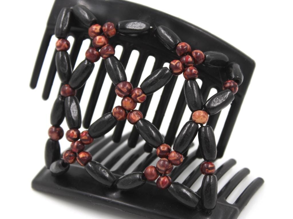 African Butterfly Thick Hair Comb - Ndebele Black 135