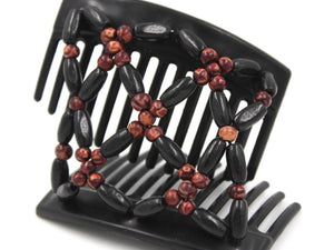 African Butterfly Thick Hair Comb - Ndebele Black 135