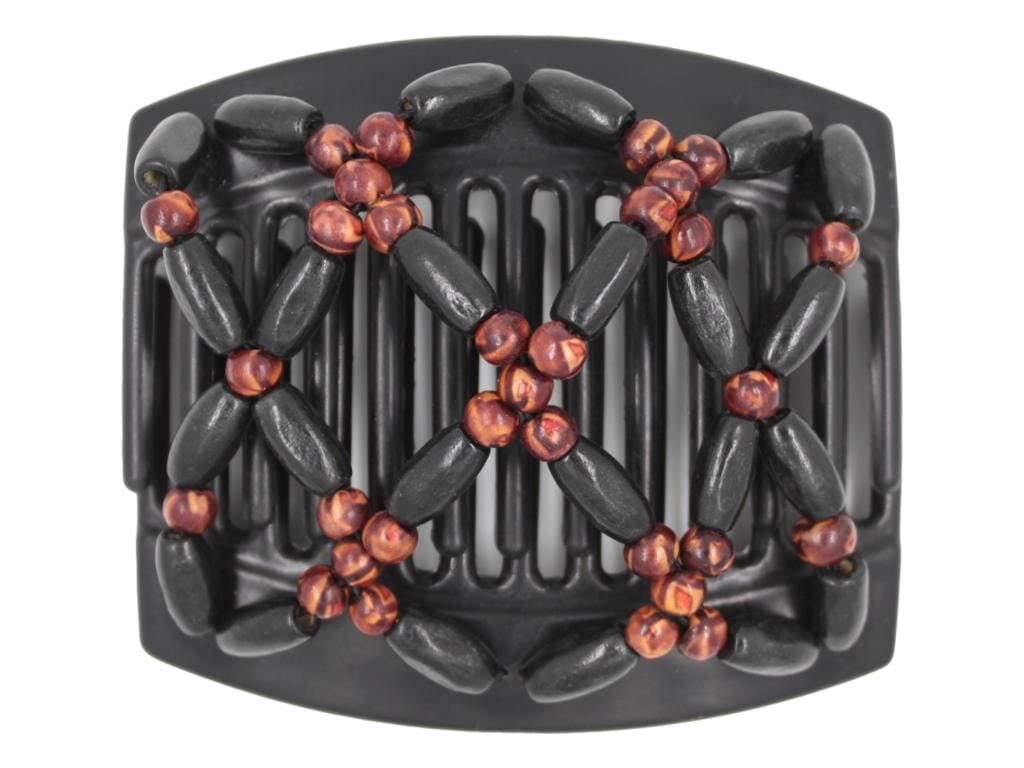 African Butterfly Thick Hair Comb - Ndebele Black 135