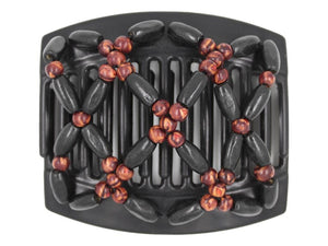 African Butterfly Thick Hair Comb - Ndebele Black 135