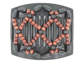 African Butterfly Thick Hair Comb - Ndebele Black 80
