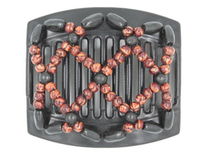 African Butterfly Thick Hair Comb - Ndebele Black 80