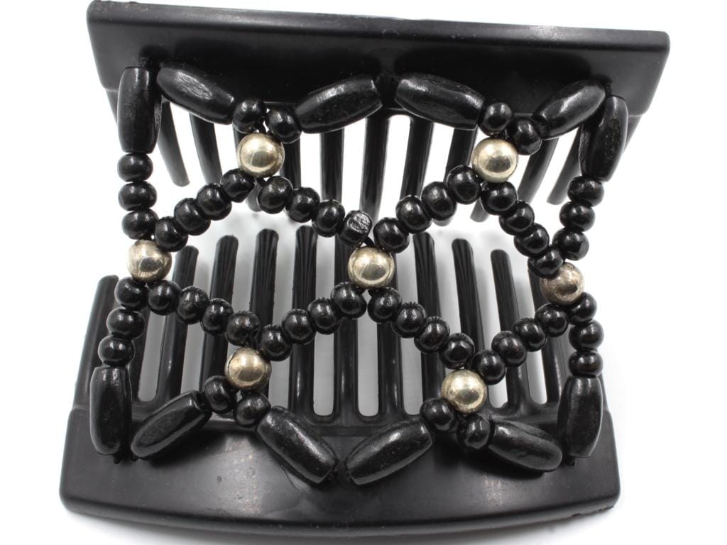 African Butterfly Thick Hair Comb - Ndebele Black 81