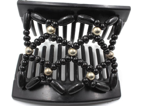 African Butterfly Thick Hair Comb - Ndebele Black 81