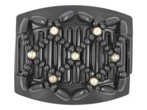 African Butterfly Thick Hair Comb - Ndebele Black 81