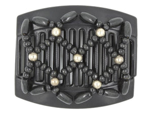 African Butterfly Thick Hair Comb - Ndebele Black 81