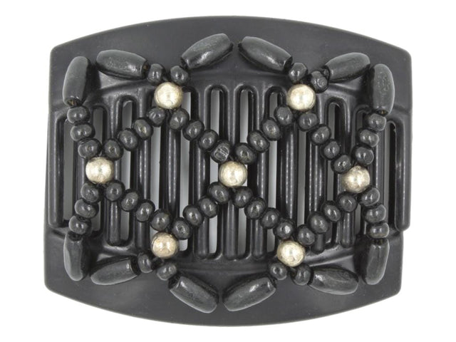 African Butterfly Thick Hair Comb - Ndebele Black 81