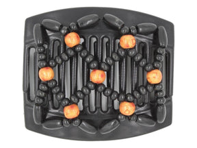 African Butterfly Thick Hair Comb - Ndebele Black 83