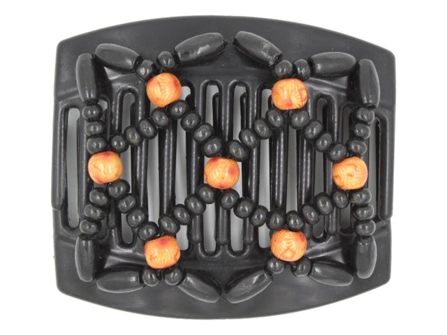 African Butterfly Thick Hair Comb - Ndebele Black 83