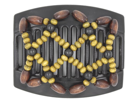 African Butterfly Thick Hair Comb - Ndebele Black 84