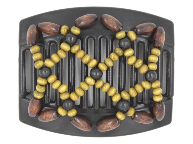 African Butterfly Thick Hair Comb - Ndebele Black 84