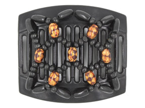 African Butterfly Thick Hair Comb - Ndebele Black 85