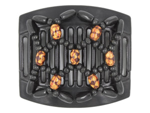 African Butterfly Thick Hair Comb - Ndebele Black 85