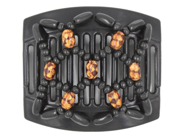 African Butterfly Thick Hair Comb - Ndebele Black 85