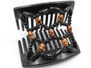 African Butterfly Thick Hair Comb - Ndebele Black 85