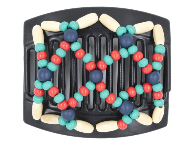 African Butterfly Thick Hair Comb - Ndebele Black 87