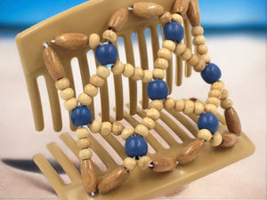 African Butterfly Thick Hair Comb - Ndebele Blonde 86