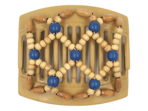 African Butterfly Thick Hair Comb - Ndebele Blonde 86