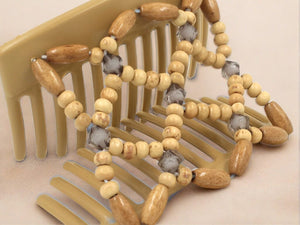 African Butterfly Thick Hair Comb - Ndebele Blonde 87