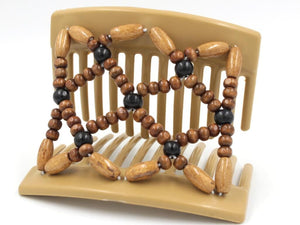 African Butterfly Thick Hair Comb - Ndebele Blonde 97