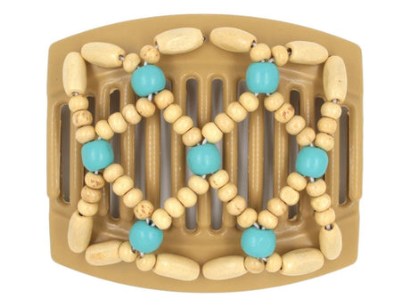 African Butterfly Thick Hair Comb - Ndebele Blonde 98