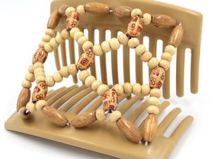 African Butterfly Thick Hair Comb - Ndebele Blonde 99