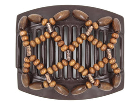 African Butterfly Thick Hair Comb - Ndebele Brown 177