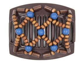 African Butterfly Thick Hair Comb - Ndebele Brown 180