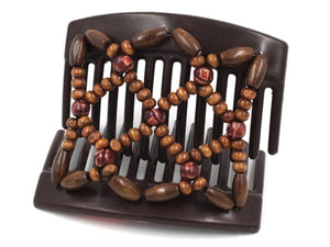African Butterfly Thick Hair Comb - Ndebele Brown 181