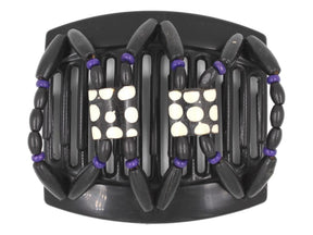 African Butterfly Thick Hair Comb - Stones & Bones Black 122