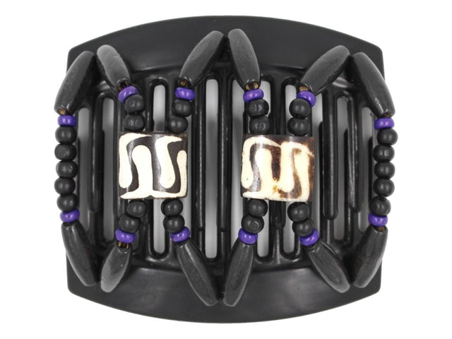 African Butterfly Thick Hair Comb - Stones & Bones Black 129