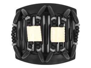 African Butterfly Thick Hair Comb - Stones & Bones Black 130