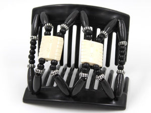 African Butterfly Thick Hair Comb - Stones & Bones Black 130