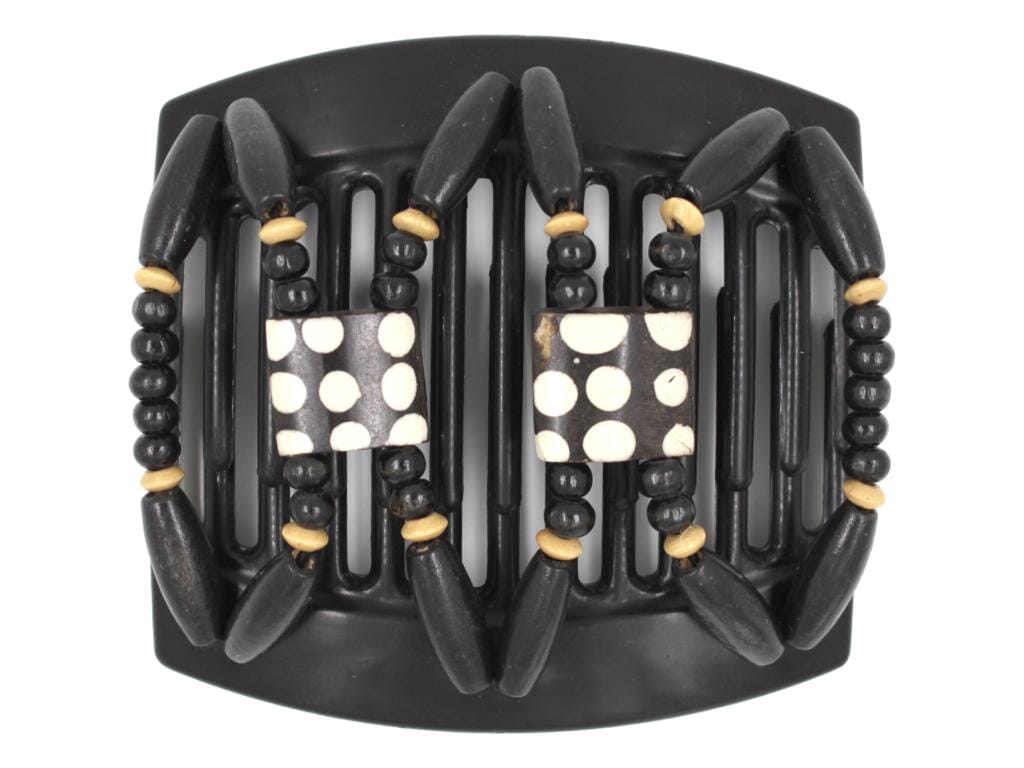 African Butterfly Thick Hair Comb - Stones & Bones Black 131