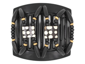 African Butterfly Thick Hair Comb - Stones & Bones Black 131